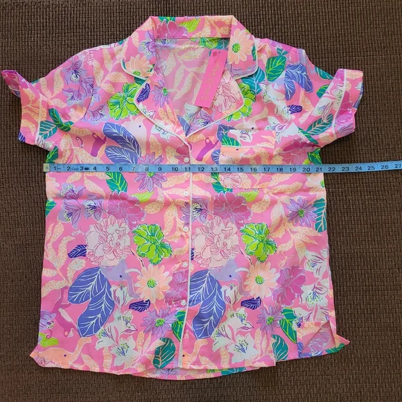 NWT Lilly Pulitzer Teagan Pajama Short Sleeve Top - Picture 7 of 12